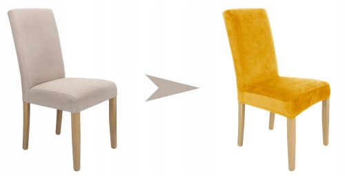 Pokrowiec na krzesło uniwersalny WELUR Musztardowy