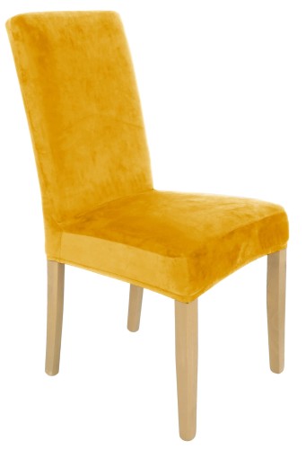 Pokrowiec na krzesło uniwersalny WELUR Musztardowy