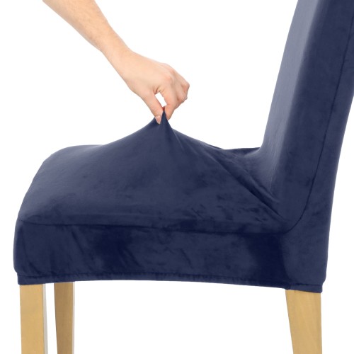 Pokrowiec na krzesło uniwersalny WELUR Granatowy