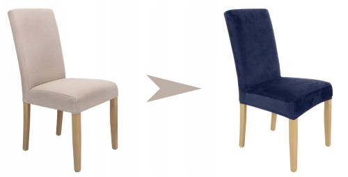 Pokrowiec na krzesło uniwersalny WELUR Granatowy