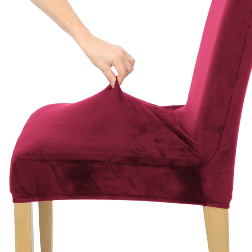 Pokrowiec na krzesło uniwersalny WELUR Bordowy