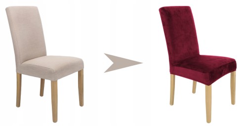 Pokrowiec na krzesło uniwersalny WELUR Bordowy