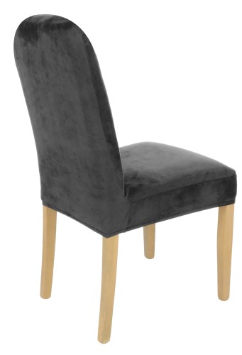 Pokrowiec na krzesło okrągłe oparcie WELUR Szary