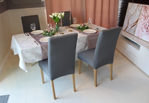 Pokrowiec na krzesło uniwersalny GŁADKI Stalowy