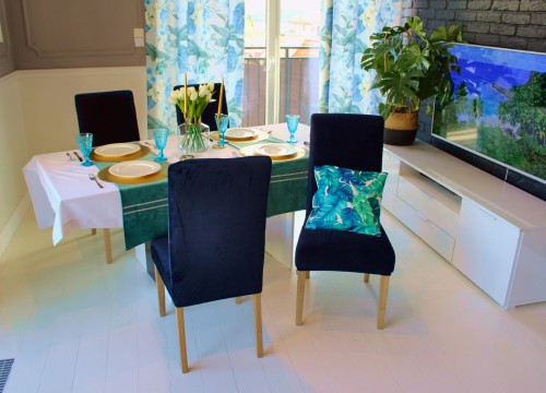 Pokrowiec na krzesło uniwersalny WELUR Granatowy