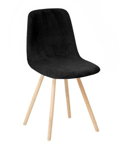 Pokrowiec na krzesło skandynawskie WELUR Czarny