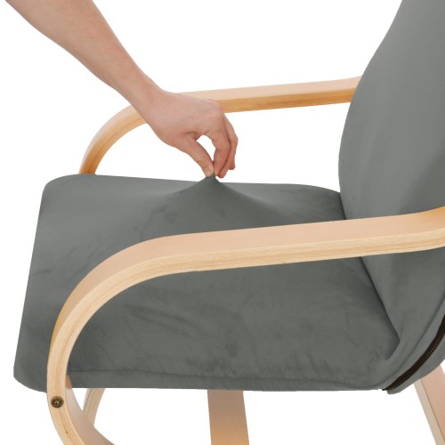 Pokrowiec na fotel FINKA WELUR Szary