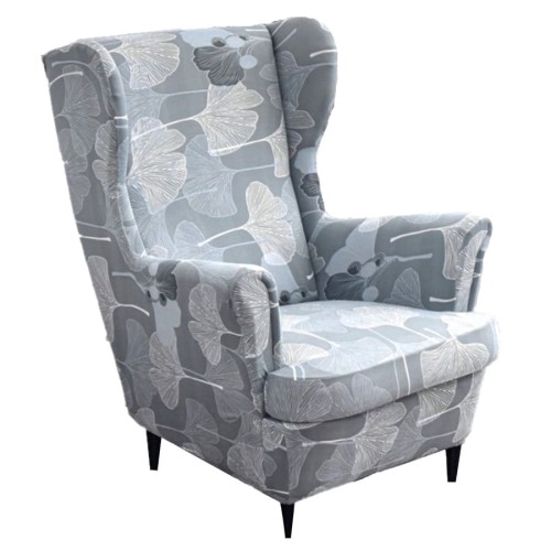 Pokrowiec na fotel USZAK GŁADKI Szare Liście