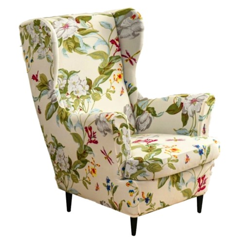 Pokrowiec na fotel USZAK GŁADKI Jasne Kwiaty