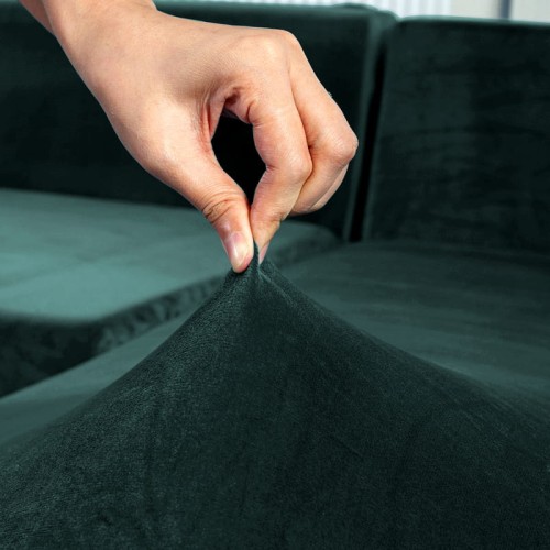 Pokrowiec na kanapę WELUR Butelkowa Zieleń 4 osobowy