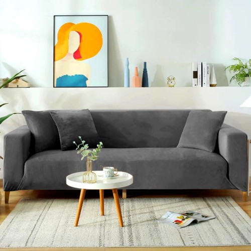 Pokrowiec na kanapę WELUR Szary 3 osobowy