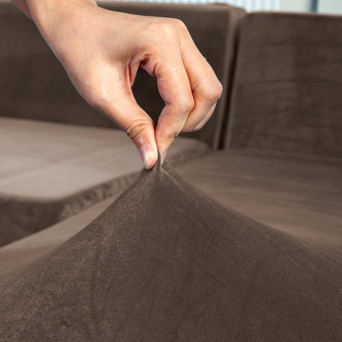 Pokrowiec na fotel kanapę WELUR Kakaowy Brąz 1 osobowy