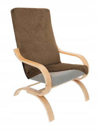 Pokrowiec na fotel FINKA WELUR Kakaowy Brąz