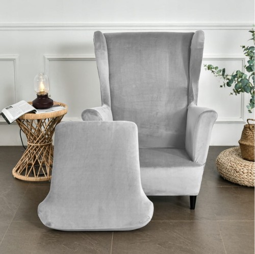 Pokrowiec na fotel USZAK WELUR Jasny Szary