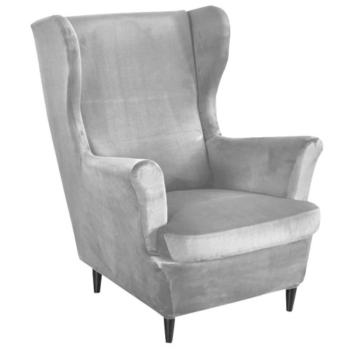 Pokrowiec na fotel USZAK WELUR Jasny Szary