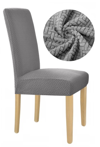 Pokrowiec na krzesło uniwersalny ŻAKARD Szary