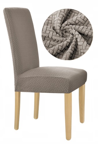 Pokrowiec na krzesło uniwersalny ŻAKARD Szary Beż