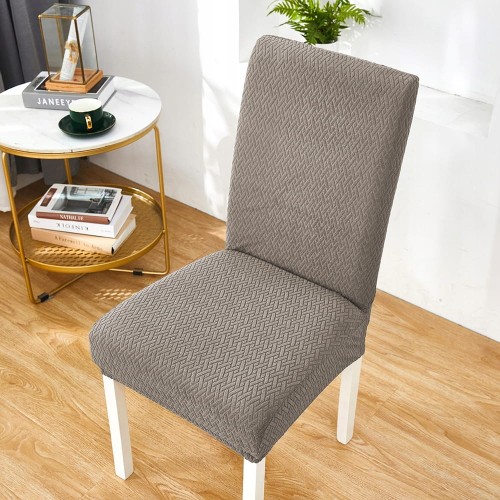 Pokrowiec na krzesło uniwersalny ŻAKARD Szary Beż