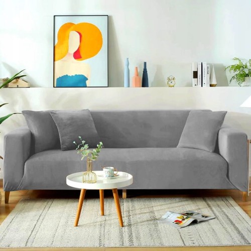 Pokrowiec na kanapę WELUR Jasny Szary 3 osobowy