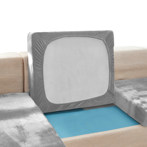 Pokrowiec na kanapę siedzisko WELUR Jasny Szary 95-135 cm