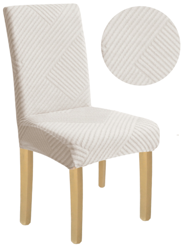 Pokrowiec na krzesło uniwersalny ŻAKARD Jasny Szary w Prążki