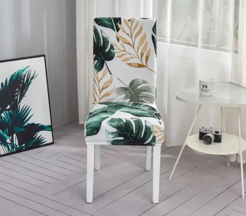 Pokrowiec na krzesło uniwersalny GŁADKI Liście Monstery Wzory