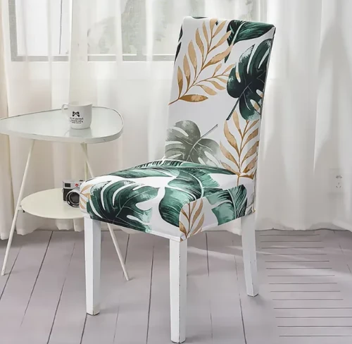 Pokrowiec na krzesło uniwersalny GŁADKI Liście Monstery Wzory