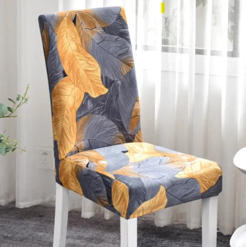 Pokrowiec na krzesło uniwersalny GŁADKI Liście Wzory