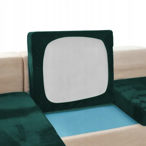 POKROWIEC NA KANAPĘ SIEDZISKO ZIELEŃ BUTELKOWA WELUR 165-200