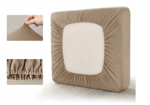 POKROWIEC NA PODUSZKĘ OPARCIE KANAPY BEŻ CAPPUCCINO WELUR 75-80