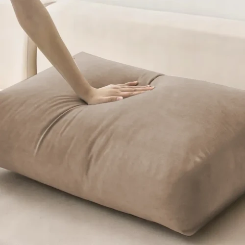 POKROWIEC NA PODUSZKĘ OPARCIE KANAPY BEŻ CAPPUCCINO WELUR 75-80