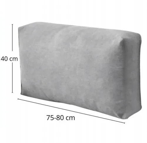 POKROWIEC NA PODUSZKĘ OPARCIE KANAPY 40-80 JASNY SZARY WELUR ELASTYCZNY