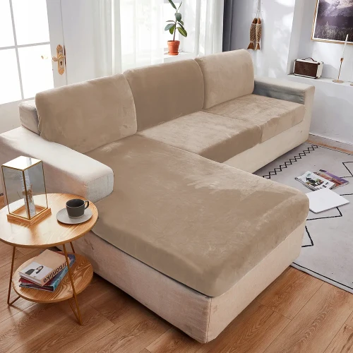 POKROWIEC NA KANAPĘ SIEDZISKO BEŻ CAPPUCCINO WELUR 95-135