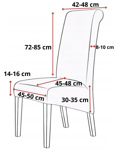 Pokrowiec na krzesło XL WELUR Popiel