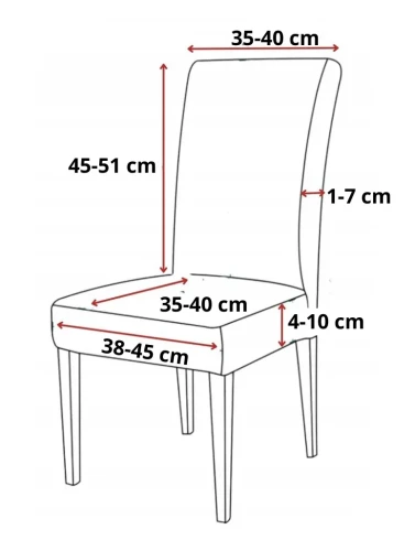 Pokrowiec na krzesło uniwersalny WELUR Bordowy